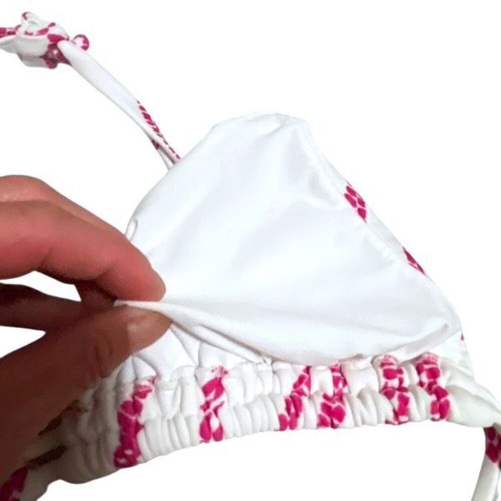 NWT VIX paulahermany White Magenta Print Bikini Top - Size D - Picture 4 of 6
